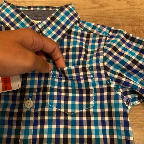NWT Baby boys long sleeve plaid button up - Picture 7 of 10